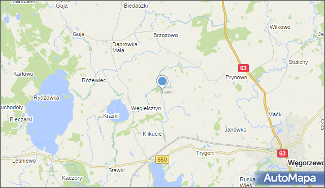 mapa Kolonia Węgielsztyn, Kolonia Węgielsztyn na mapie Targeo